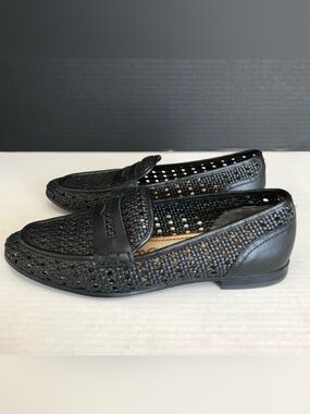 Sam Edelman Black Woven Penny Loafers Size 6.5